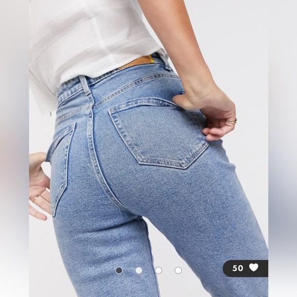 stradivarius Denim - Stradivarius organic cotton slim mom jeans with stretch high waisted